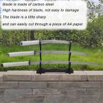 3pc Set Japanese Samurai Sword with Display Stand,Iaido Katana Engraved with Dragon Pattern On The Scabbard Carbon Steel Blade Real Sword for Display Decoration and Gift