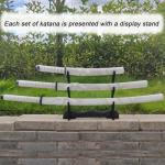 3pc Set Japanese Samurai Sword with Display Stand,Iaido Katana Engraved with Dragon Pattern On The Scabbard Carbon Steel Blade Real Sword for Display Decoration and Gift