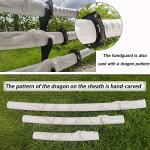 3pc Set Japanese Samurai Sword with Display Stand,Iaido Katana Engraved with Dragon Pattern On The Scabbard Carbon Steel Blade Real Sword for Display Decoration and Gift