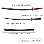 Handmade Katana,Anime Tanjiro Kagura Sword,40.5-Inchs Carbon Steel Samurai Sword