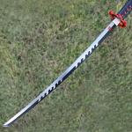 Handmade Katana,Anime Tanjiro Kagura Sword,40.5-Inchs Carbon Steel Samurai Sword