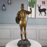 Bronze Roman Warrior Sculpture Bronze Roman Soldier Holeing Shield And Sword Classical Statues Crafts For Decoration Collection