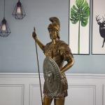 Bronze Roman Warrior Sculpture Bronze Roman Soldier Holeing Shield And Sword Classical Statues Crafts For Decoration Collection