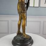 Bronze Roman Warrior Sculpture Bronze Roman Soldier Holeing Shield And Sword Classical Statues Crafts For Decoration Collection