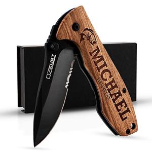 Personalized Engraved Oak Pocket Knife for Men