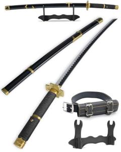 Cold Blade Katana Sword - 41 inches Katana Replica with Holster Belt and Display Stand - Sword with Authentic Design Xuezou