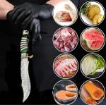 Handmade Damascus Steel Bowie Knife with Camel Bone Handle