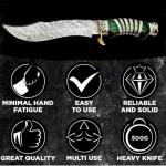Handmade Damascus Steel Bowie Knife with Camel Bone Handle
