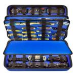 GWCASE Display Case for 66+ Pocket Knives. Folding Holder, Butterfly Storage Organizer, Roll Collection Pouch Carrier Bag for Survival Tactical Outdoor for EDC Mini Knife -Blue