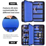 GWCASE Display Case for 66+ Pocket Knives. Folding Holder, Butterfly Storage Organizer, Roll Collection Pouch Carrier Bag for Survival Tactical Outdoor for EDC Mini Knife -Blue