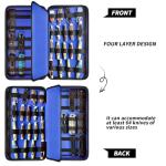 GWCASE Display Case for 66+ Pocket Knives. Folding Holder, Butterfly Storage Organizer, Roll Collection Pouch Carrier Bag for Survival Tactical Outdoor for EDC Mini Knife -Blue
