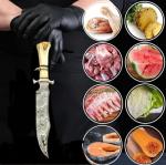 Custom Handcrafted Damascus Steel Knife with Camel Bone Handle