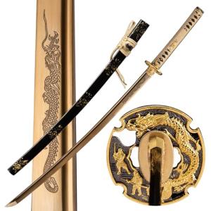 Handmade Japanese Katana Sword Real - Authentic Hand Forged Full Tang 1060 High Carbon Steel Samurai Swords for Martial Arts, Collection & Display, 40.5-Inch