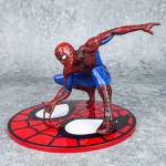 MINISO Anime Cartoon  Venom Spider-Man Iron Man Plastic Action Figure Model with pedestal Children Toys Boys Doll Gifts