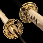 Handmade Japanese Katana Sword Real - Authentic Hand Forged Full Tang 1060 High Carbon Steel Samurai Swords for Martial Arts, Collection & Display, 40.5-Inch