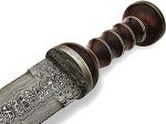 REG-2197 - Custom Handmade Damascus Steel 15 Inches Blade Knife - Perfect Grip Rose Wood Handle