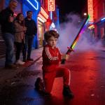 Cravonel Cyberpunk Neon Lightsaber Sword - 31.4 Inch LED Light Saber with Steam Effect, Motion Activated Sound, 7-Color Changing RGB Blade for Cosplay, Dueling