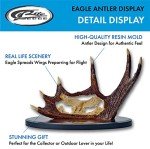 Szco Supplies 15" Etched Blade Deer Outdoor Hunting Knife With Resin Antler Display Stand,Brown