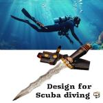 NoonKnives: custom Hand Made Damascus Steel Collectible wavy dagger Knife Handle bull horn with Brass Inserts (Black)