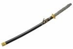 SZCO 42" Shining Dragon Samurai Sword – Handmade Highlander Japanese Katana with 1045 Carbon Steel Blade, Dragon Handle, Red Gem & Wood Scabbard – Collectible Japanese Sword for Display