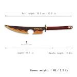Sword fort Handmade Katana Anime Cosplay Sword, Carbon Steel Demon Sword Real Metal-Uzui Tengen