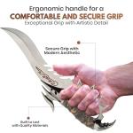 Rite Edge 16" Talon Dagger - 9" 420 Steel Blade with Zinc-Alloy Handle and Wood Display Stand - Decorative Fantasy Knife for Collectors