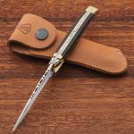 Kings County Tools Laguiole Le Fidele Pocket Knife for Men and Women - 7.9” Handmade Stainless Steel French Folding Knife with Ebony Wood Handle - Luxury Collector Knives