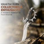 Rite Edge 16" Talon Dagger - 9" 420 Steel Blade with Zinc-Alloy Handle and Wood Display Stand - Decorative Fantasy Knife for Collectors