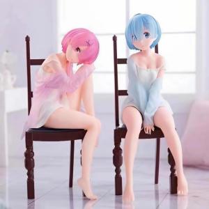 Re:Zero Pyjama Rem and Ram Seated Pose Figure Anime Collectible Nightwear Ver.