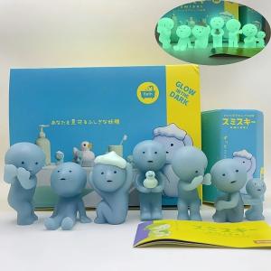 New Hot Bath Serie Mystery Cute Glow In The Dark Green Doll Action Figures Cartoon Desktop Blind Box Model Gift Doll Toys