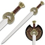 United Cutlery Lord of The Rings Sword of King Theoden | Officially Licensed Herugrim LOTR Replica & Collectible | Display Plaque Included | 27.5" Stainless Steel Blade