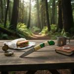 Damascus SZCO Handmade 4" Folding Knife – Green Wood & Bone Handle, Brass Bolster & Lockback Pocket Knife with Filework – EDC Hunting & Collector’s Knife