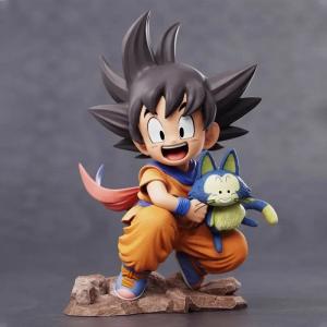 Dragon Ball Childhood Little Goku Hugs PVC Model Statue - Puer Ya Mu Tea Little Follower Figure Collection Toy Ornament Gift