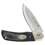 Old Timer Folding Knife & Pocket Watch Gift Set – Schrade 1227062 – Grey Laminate Wood Handle, Stainless Steel Blade – Includes Collector’s Gift Tin – Classic Gentleman’s Pocket Combo