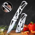 Multi-function Stainless Steel Pocket Knife Fruit Paring Knives with Keychain Sharp Mini Utility Knife with Non-slip Handle
