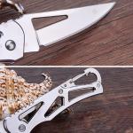 Multi-function Stainless Steel Pocket Knife Fruit Paring Knives with Keychain Sharp Mini Utility Knife with Non-slip Handle