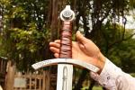 WAZIR Crafts 38” Handmade Knights Templar Steel Sword with Scabbard | Full Tang Medieval Replica | Collectible Display or Gifting