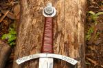 WAZIR Crafts 38” Handmade Knights Templar Steel Sword with Scabbard | Full Tang Medieval Replica | Collectible Display or Gifting