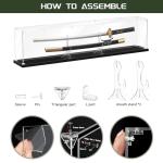 Acrylic Sword Display Case, 45" Clear Dustproof Box for Katana, Long Sword, Lightsaber, Samurai & Medieval Collectibles, Large Tabletop Box with Acrylic Stand (45*6*10) inch
