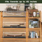 Acrylic Sword Display Case, 45" Clear Dustproof Box for Katana, Long Sword, Lightsaber, Samurai & Medieval Collectibles, Large Tabletop Box with Acrylic Stand (45*6*10) inch