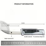 Portable Outdoor EDC Knife, D2 Steel Blade, Aluminum Handle, Multi-functional Tool for Camping, Hiking, Survival and Rescue,Gift