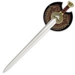 United Cutlery Lord of The Rings Sword of King Theoden | Officially Licensed Herugrim LOTR Replica & Collectible | Display Plaque Included | 27.5" Stainless Steel Blade