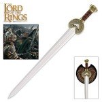 United Cutlery Lord of The Rings Sword of King Theoden | Officially Licensed Herugrim LOTR Replica & Collectible | Display Plaque Included | 27.5" Stainless Steel Blade