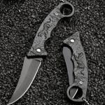 Folding Knife Outdoor Pocket Knife Steel Blade,tiger Motif Handle High Quality EDC Camping Knife Hiking Fishing Outdoor Tool