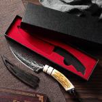 2025 new model boning knife with knife cover kitchen accessories, high-hardness forged sharp Damascus texture knife, fruit knife