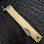 Higonokami Mini Pocket Folding Knife  Damascus  Steel Blade Copper Handle Outdoor Tactical Camping Knife Hunting Collection Tool