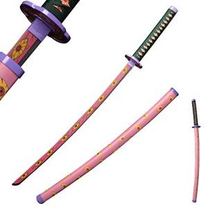 Sword fort Handmade Katana Anime Cosplay Sword, Carbon Steel Demon Sword Real Metal-Kokushibou