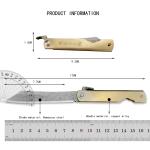Higonokami Mini Pocket Folding Knife  Damascus  Steel Blade Copper Handle Outdoor Tactical Camping Knife Hunting Collection Tool