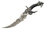 13” Decorative Fantasy Sea Dragon Dagger Collector’s Knife With Display Stand