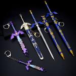 22cm Master Sword Keychain Link Tears of the Kingdom LoZ Game Peripherals Decayed Metal Weapon Models Crafts Collection Toys Boy